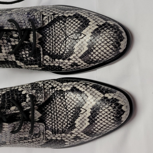 Diane von Furstenberg Dakota Snake Print 6 Leather Lace up Booties New! - Picture 3 of 12